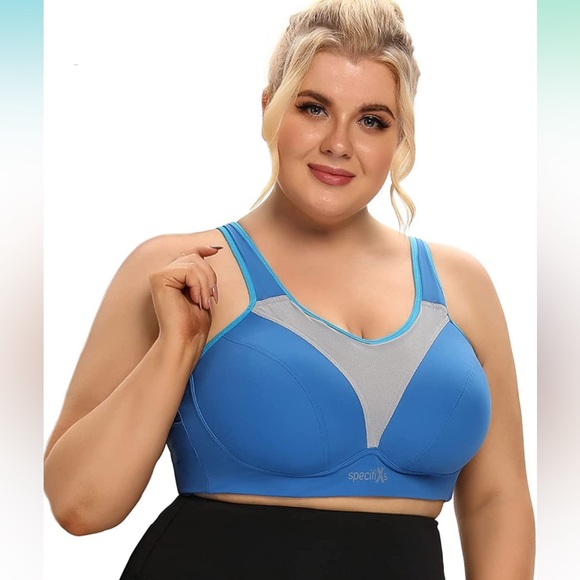 SpecifiXs Blue Plus Size Sports Bra NWT 48F - Picture 1 of 8